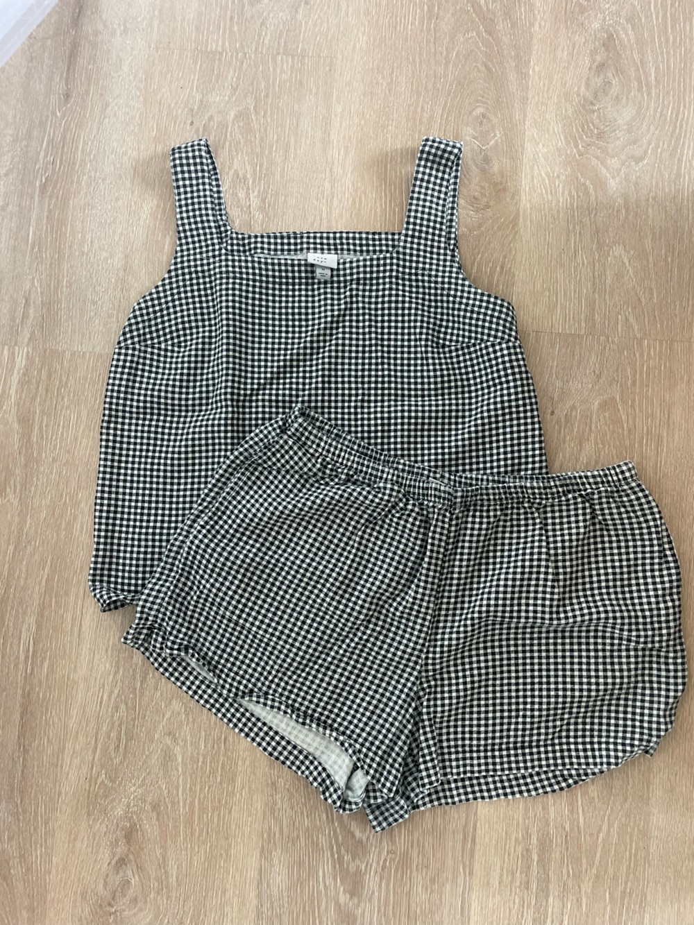 a new day Black & White Gingham Tank Top